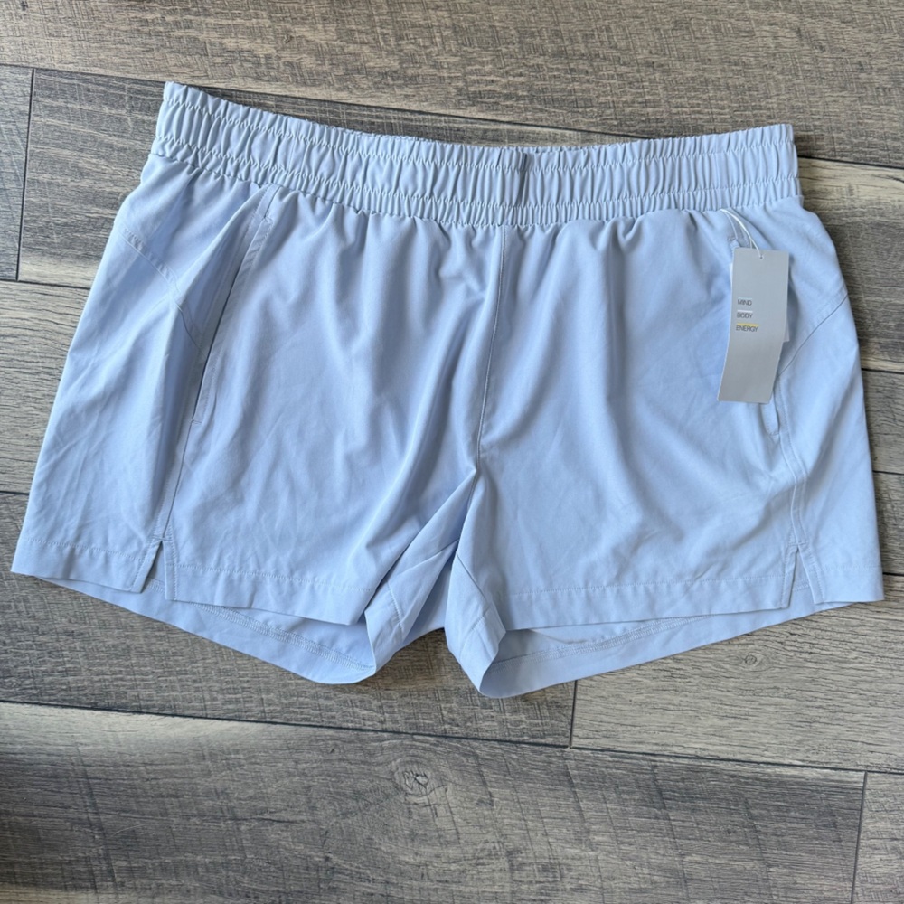 NWT Z by Zella Women’s Light Blue Athletic Shorts Zen Lightweight Pocket Size XL